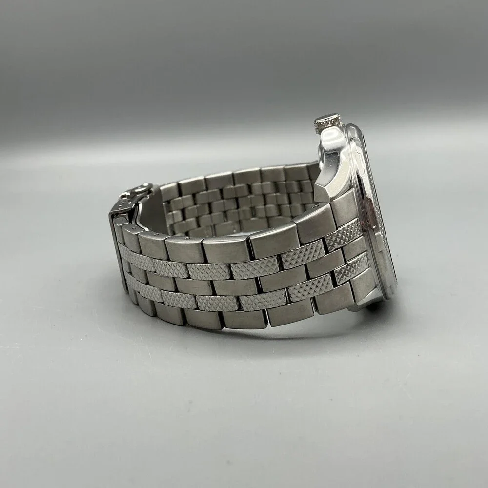 Armitron 20/4471ST Mens Watch 42mm Blue Silver Tone Bracelet New Battery 7.5